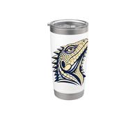 Colorful Bearded Dragon Face Reptile Animal Lover Bicchiere termico in acciaio inox doppia parete