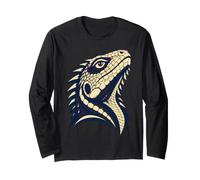 Colorful Bearded Dragon Face Reptile Animal Lover Maglia a Manica