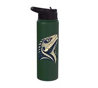 Colorful Bearded Dragon Face Reptile Animal Lover Stainless Steel Insulated Water Bottle
