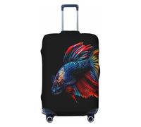 Colorful Betta Fish Travel Luggage Covers - Elasticità Valigie Coperture per bagagli 45-81 cm, Nero , S