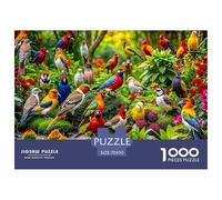 Colorful Birds Garden Durable Thick Paper Interesting Brain Challenge, Adults Looking for Relaxing Hobby at Home 70x50cm/1000pcs