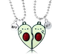 COLORFUL BLING 2/3 pezzi carino metà cuore spezzato koala avocado inciso BFF catena regolabile collana braccialetto per migliore amico donne uomini cuore diviso per sempre amicizia regali amore