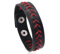 COLORFUL BLING Braccialetti sportivi in pelle intrecciata da baseball per donne e uomini per il giorno del gioco Braccialetto sportivo con palla da donna gioielli fatti a mano regali per amici