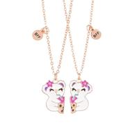 COLORFUL BLING Collana da donna con ciondolo a forma di koala, 2 pezzi, con ciondolo a forma di koala e tè al latte, regalo per migliori amiche, One Size, Lega di acciaio, Non pietra preziosa