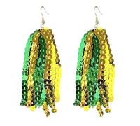 COLORFUL BLING Orecchini pendenti da donna scintillanti ispirati alla cheerleader multicolore orecchini pendenti per il giorno del gioco gioielli da cheerleader con paillettes brillanti, Misura unica