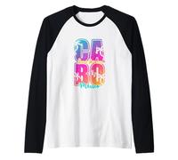 Colorful Bold Lettere Cabo San Lucas Messico Spiaggia Vacanza Maglia con Maniche Raglan