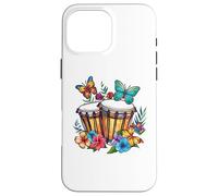 Colorful Bongo Drum Con Farfalle I Bongo Drum Custodia per iPhone 16 Pro Max