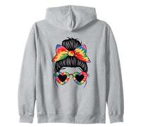 Colorful Bow Heart Glasses Hair Vibes Style Felpa con Cappuccio