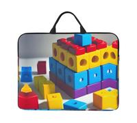 Colorful Building Blocks 14 "Laptop Case Sleeve Bag - Trasporto viaggi d'affari, ufficio - Caratteristiche Messenger a tracolla, valigetta