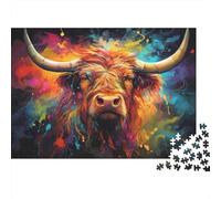 Colorful Bull Art Puzzle Classico 1000 Pezzi Cartone Resistente Per Adulti & Bambini 12+, Sfida Difficile, Antistress & Decorazione Murale, Relax Definitivo 52x38cm/1000pcs