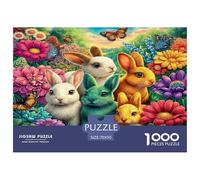 Colorful Bunny Garden Safe Cardboard Material Fun Challenging Experience, Great for Adults And Older Teenagers Alike 70x50cm/1000pcs