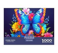 Colorful Butterfly Floral Durable Interlocking Pieces Fun Hobby for Spare Time, Evenings, Weekends And Holiday Breaks 52x38cm/1000pcs