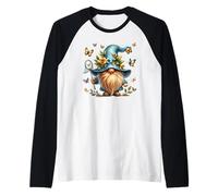 Colorful Butterfly Summer GNOME Graphic for Women Spring Maglia con Maniche Raglan