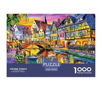Colorful Canal Town Premium Paper Material Fun Brain Teaser Game, Evening Relaxation And Holiday Indoor Activities 70x50cm/1000pcs
