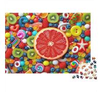 Colorful Candy Fruit Colourful Fruit Candy Collage 1000 Pcs Jigsaws for Adults The Impossible Challenge Brain Development 52x38cm/1000pcs