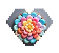Colorful Candy Print Building Brick Block Puzzle - Puzzle immagine a forma di cuore, puzzle in legno immagine
