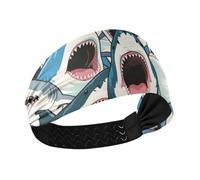 Colorful Cartoon Animal Shark no slip running fascia elastica per capelli per calcio escursionismo make up cintas para el cabello