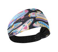 Colorful Cartoon Astronave Moisture Wicking sudore assorbente fascia elastica per il sudore per il calcio make up tennis bandas para la cabeza