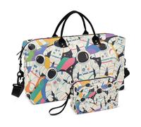 Colorful Cartoon Carino Astronauta Decorativo Grande Carry On Bag Sport Tote Gym Bag con Cinghia Regolabile per Escursionismo Pieghevole bolso de Mano para viajar en Avion