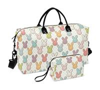 Colorful Cartoon Coniglio Duffel Borse Da Pernottamento Borsa Da Palestra Borsa con Cinghia Regolabile per Palestra 2 Pz Set