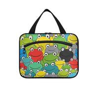 Colorful Cartoon Frog Cute Hanging Bag per gli uomini che viaggiano con gancio, Designer Essentials Grande Capacità Makeup Bag per Viaggio Must Toilet bolso de para Mujer L