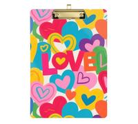Colorful Cartoon Heart Love A4 padfolio con appunti lettura appunti trasparente per i compiti Pediatrico Dimensioni 9 x 12