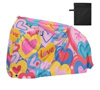 Colorful Cartoon Heart Love Carino Impermeabile Copertura Della Bici con Fori di Bloccaggio Indoor Outdoor Storage Mountain Bike Copertura Adatto per la maggior parte capa para motocicleta