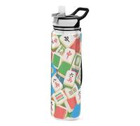 Colorful Cartoon Mahjong progettato bottiglia d'acqua per lo sport per il diario Design unico Decor collegravel Home Office