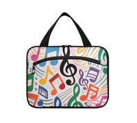 Colorful Cartoon Musica Simboli Hanging Borse per le Donne Viaggiare con il gancio, Accessori di Design Borsa Cura della Pelle per gli Uomini Vacanza bolsas de maquillaje para Mujer L