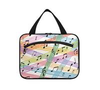 Colorful Cartoon spartiti musicali Hanging Toiletry Bag Viaggio con gancio, Designer Chic Make up Borse per il Viaggiatore Campeggio bolso para maquillaje de Mujer L