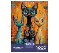 Colorful Cat Art 1000 Pezzi Puzzle Premium Set Puzzle Cartone Premium - Anziani Appassionati, Allenamento Concentrazione, Regalo Inaugurazione E Pause Ufficio 70x50cm/1000pcs