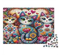Colorful Cat Art Recycled Board Puzzle: Patchwork Colorful Cats for Adults And Kids Age 12 Years Great Gift 38x26cm/1000pcs