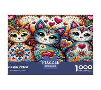 Colorful Cat Art Thick Sturdy Cardboard Excellent Brain Game, Suitable for Improving Mental Flexibility And Focus 38x26cm/1000pcs