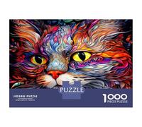 Colorful Cat Portrait 1000 Pezzi Puzzle Puzzle Premium Cartone Extra Spesso - Preferito Dai Collezionisti, Relax Mentale, Pause Ufficio, Viaggio E Regali Festivi 70x50cm/1000pcs