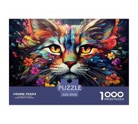 Colorful Cat Portrait High Grade Cardboard Fun Challenging Game, Relaxing After Work And Busy Days 70x50cm/1000pcs