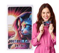 Colorful Cat Tarocchi Deck, 78-Piece Original Tarocchi Card, Beginner-Friendly Inglese Tarocchi Card, 10,3 x 6 cm Size, Insightful Divination for Kids, Adulti, Beginners and Experts