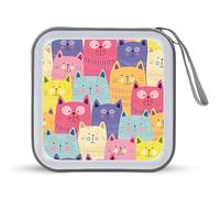 Colorful Cats Kitty Funny CD Holder 40 Capacità DVD Caso Disco Protettivo Storage Organizer Bag per Auto Casa Viaggio