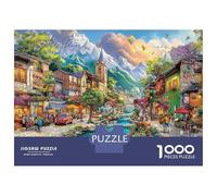 Colorful Chinese Street with Snail Decorations Puzzle Mountain Village River Vibrant Art 1000 Pezzi Compact Box Offrire in Regalo Gioco Familiare Festa Aziendale Regalo Per Amore E Amico Per Adulti E