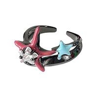 Colorful Cinque Punto Stelle Moda Hip Hop Punk Anelli Aperti Dichiarazione Gioielli Knuckles Per Le Donne Ragazza Unico Regolabile Finger Jewelry, Misura unica, come descritto, come descritto