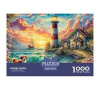 Colorful Coastal Village at SunsetIntricate 1000-Piece Jigsaw Puzzles for Adults Presenting A World of Challenging Puzzle Games - These Stand As The Premier Gift Jigsaw Puzzles for Adults And Kids