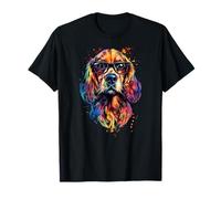 Colorful Cocker Spaniel Face Cute Puppy Dog Lovers Uomini Donne Maglietta