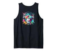 Colorful Cool Monkey Graffiti Cuffie Art Canotta