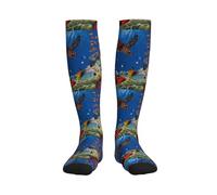 Colorful Coral Reef Calze A Compressione Calze Compressione Donne Calzini Per Atletica Vene Varicose Gravidanza Supporto 1 Paio 50Cm