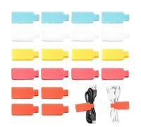 Colorful Cord Labels Wire Management Identifiers 20 Pack | Residúe-free 5-color Cord Labels Easily Apply To Electronic Wires and Cavables For Efficient Home and Office Organization.