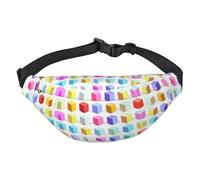 Colorful Cubes - Marsupio a tracolla per ragazzi, grande, alla moda, per sport, corsa, ciclismo, viaggi, pesca