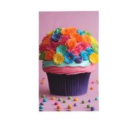 Colorful Cupcakes Arcobaleno Fiore Torta Stampa Verticale Giardino Bandiera da Giardino Stampa su un solo lato Bandiera Giard