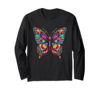 Colorful Cute Butterfly Mandala Butterflies Swarm Maglia a Manica