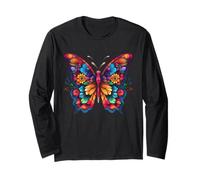 Colorful Cute Butterfly Mandala Butterflies Swarm Maglia a Manica