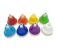 Colorful Design Desk Bells, Colorful Hand Bells, Sturdy Musical Desk Bells, Decorative 8 Note Hand Bell 34x17x8.7cm for Education, Indoor, Outdoor, Present, Multicolor