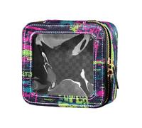 Colorful Digital Doodle Graffti Clear Small Makeup Bag Makeup Organizer per Viaggiare